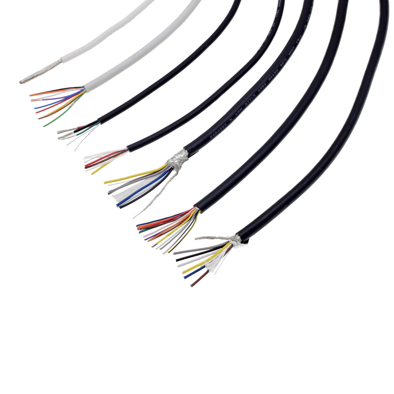 Cable blindado con cubierta de PVC negro / gris UL2464 20/22 / 24AWG AWM